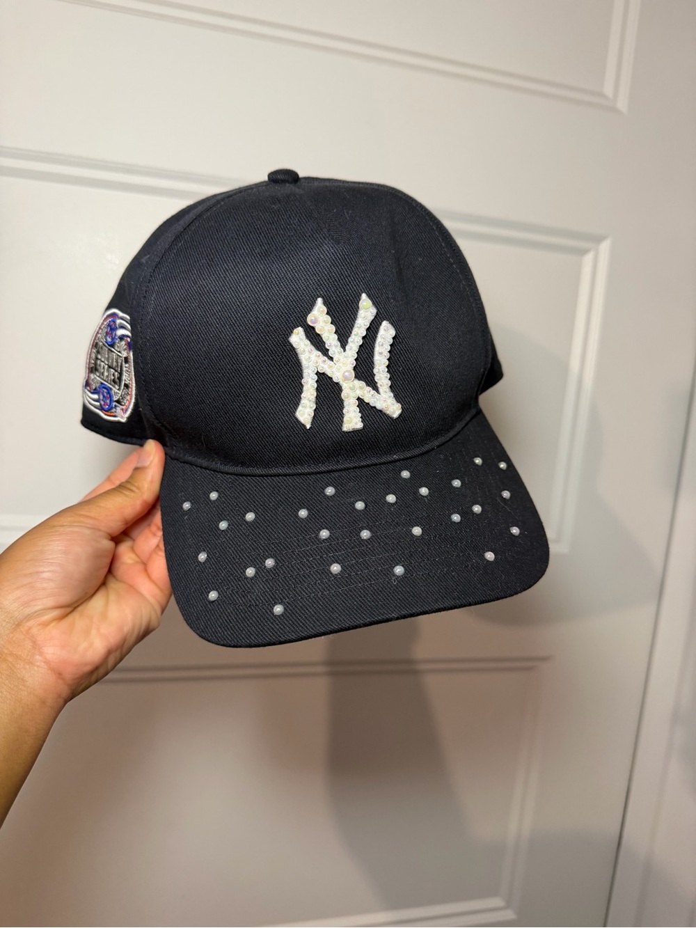 Black Kids Rhinestone NY Baseball Cap